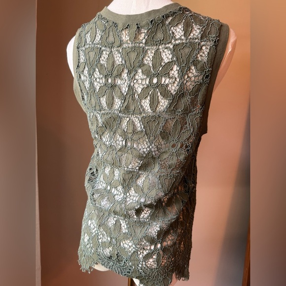 Anthropologie Deletta Scalloped Lacy Tank Shell - Picture 2 of 3